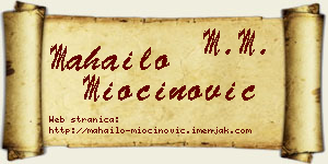 Mahailo Miočinović vizit kartica